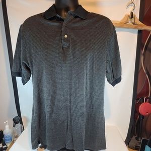 Gary Player Polo Shirt Mens Medium Black Gold Golf Polo Short Sleeve Top